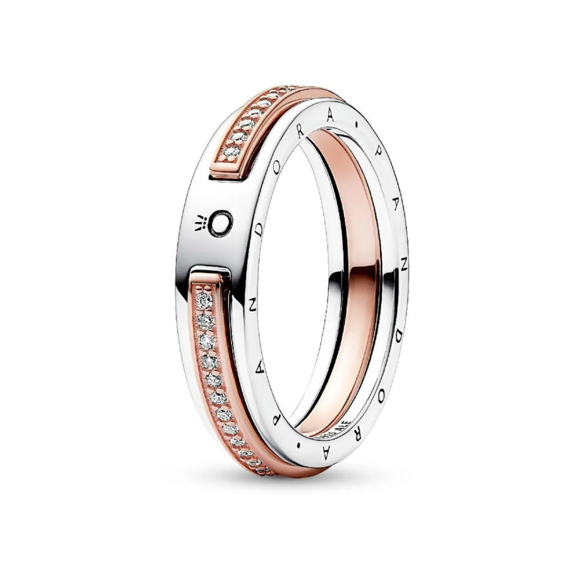 Pandora Anneau Signature et Pavé Bimatière Signature | Femme Bague