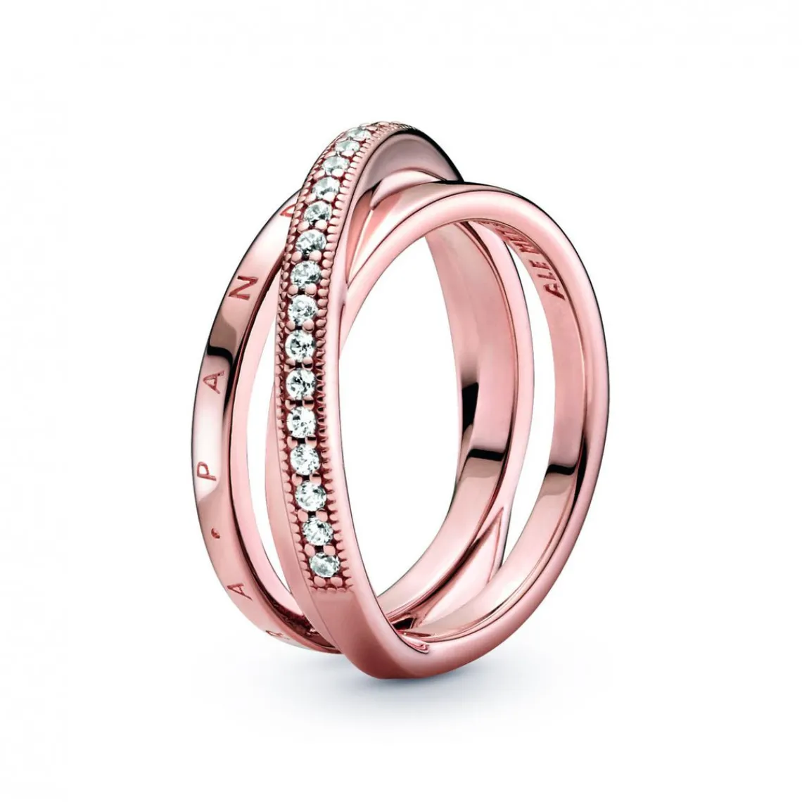 Pandora Anneau Triple Pavé Croisé Signature | Femme Bague
