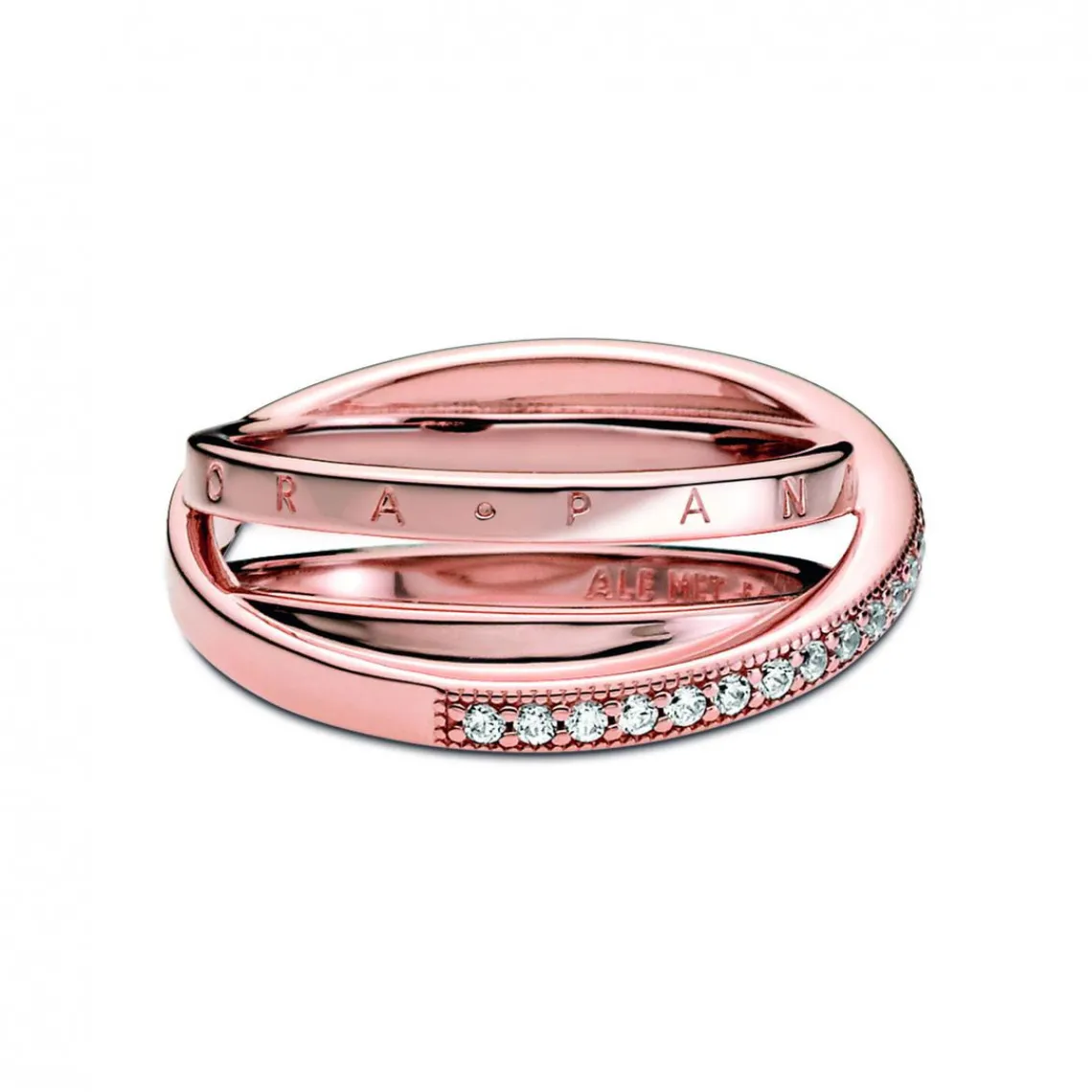Pandora Anneau Triple Pavé Croisé Signature | Femme Bague