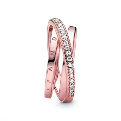 Pandora Anneau Triple Pavé Croisé Signature | Femme Bague