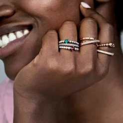 Pandora Anneau Triple Pavé Croisé Signature | Femme Bague