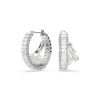 Swarovski Bijoux Anneaux d'oreilles Ariana Grande x Swarovski, Crystal Pearl, Taille baguette, Blanches, Métal rhodié | Femme Boucles D'Oreilles
