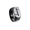 Jourdan Bague JOK UN028H - Bague En Acier Bicolore Noir Homme | Homme Bague