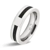 Rochet Bague Cabestan A2381 - Bague Acier Trait noir Homme | Homme Bague