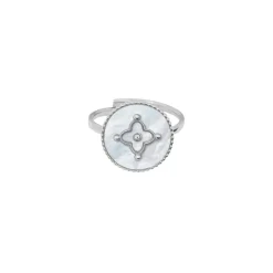 Pierre Lannier Bijoux Bague Ajustable Femme Pierre Lannier TALLIA Acier Argenté Nacre Blanche | Femme Bague