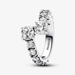 Pandora Bague Argent Chevauchement Scintillant | Femme Bague