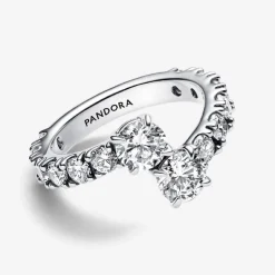 Pandora Bague Argent Chevauchement Scintillant | Femme Bague