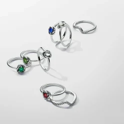 Pandora Bague Cercles de l’Éternité Bleue | Femme Bague
