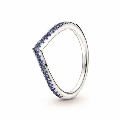 Pandora Bague Chevron Bleue Timeless | Femme Bague