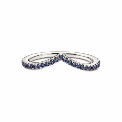 Pandora Bague Chevron Bleue Timeless | Femme Bague