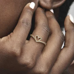 Pandora Bague Chevron & Coeur Timeless | Femme Bague
