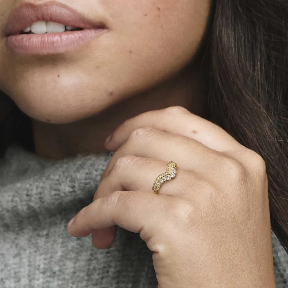 Pandora Bague Chevron Double pavée scintillante Timeless | Femme Bague