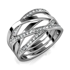 MYC-Paris Bague Criss Cross Argentée | Femme Bague