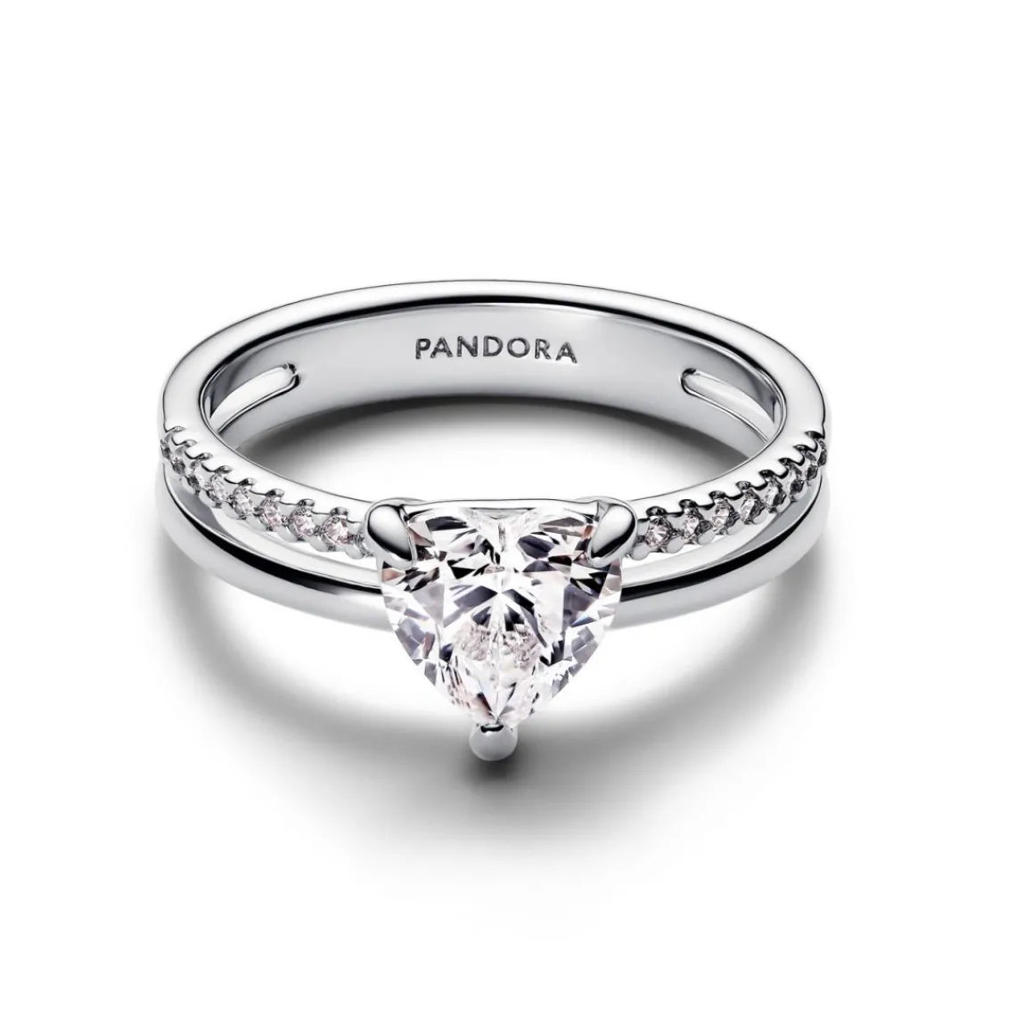 Pandora Bague Cœur Anneau Double Argent | Femme Bague