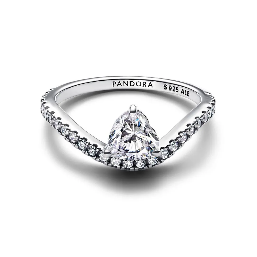 Pandora Bague Cœur Pavée Ondulée | Femme Bague