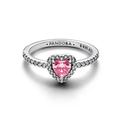 Pandora Bague Cœur Rose Surélevé | Femme Bague