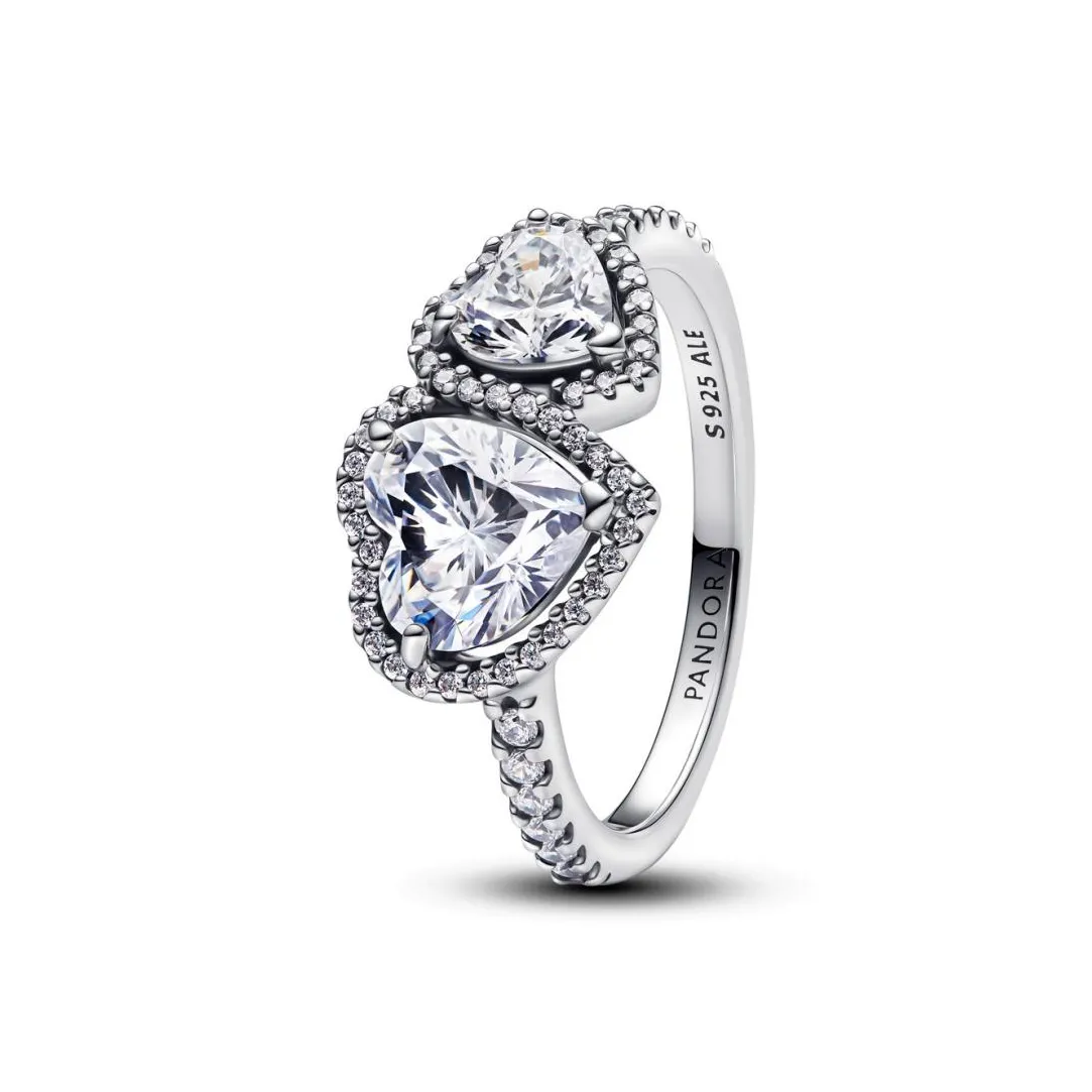 Pandora Bague Cœurs Halo Scintillant | Femme Bague