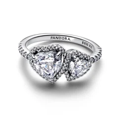Pandora Bague Cœurs Halo Scintillant | Femme Bague