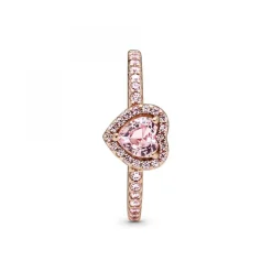 Pandora Bague Cœur Surélevé & cristal rose Timeless | Femme Bague
