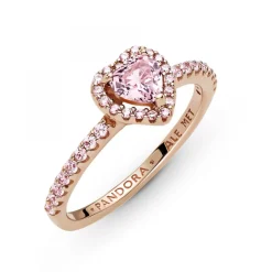 Pandora Bague Cœur Surélevé & cristal rose Timeless | Femme Bague