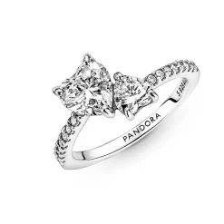 Pandora Bague Double Timeless - Cœur Scintillant | Femme Bague