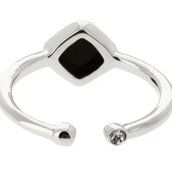 Kosma Paris Bague Ella Argenté Pierre Noir | Femme Bague