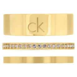 Calvin Klein Bijoux Bague femme Ck Trio - 35000795 Acier Doré | Femme Bague