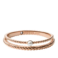 Fossil Bijoux Bague femme - JF03656791 Acier Doré Rose | Femme Bague