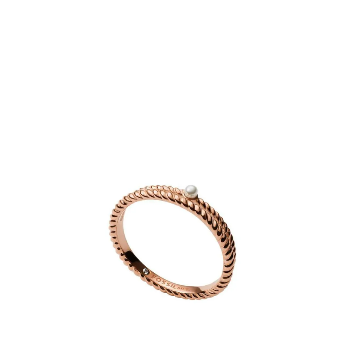 Fossil Bijoux Bague femme - JF03656791 Acier Doré Rose | Femme Bague