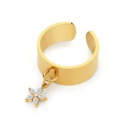 Pixies Bijoux Bague femme Marguerite - PRA0057-1WHT Acier | Femme Bague