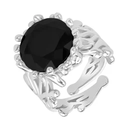 So Charm Bijoux Bague Femme So Charm - B3333-ARGENT-NOIR - Bague Femme Argentée | Femme Bague
