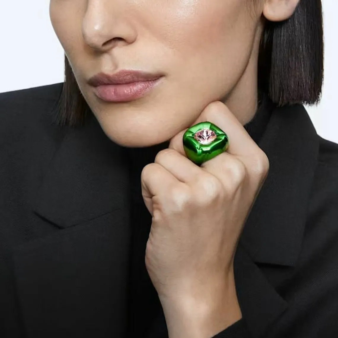 Swarovski Bijoux Bague Femme Swarovski - 5610804 Aluminium Vert | Femme Bague