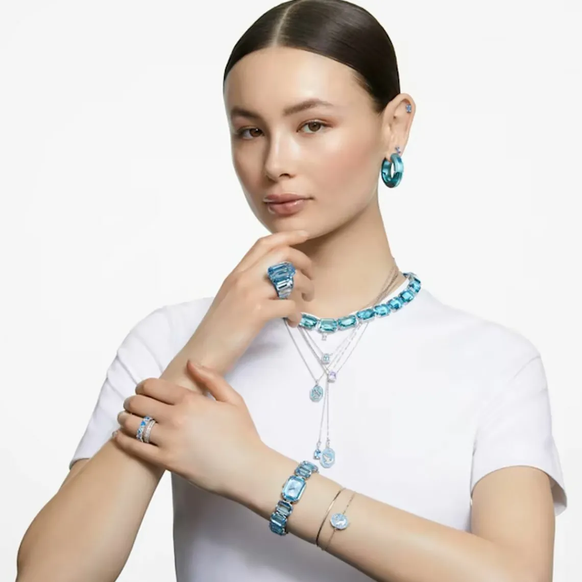 Swarovski Bijoux Bague Femme Swarovski - 5607351 Cristaux Bleu | Femme Bague