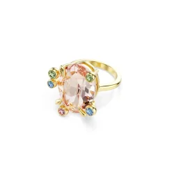 Swarovski Bijoux Bague Femme Swarovski Gema - 570581 Plaqué Or Multicolore | Femme Bague