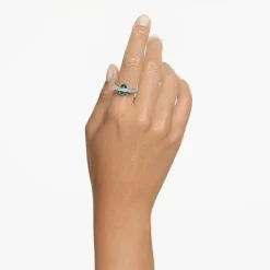 Swarovski Bijoux bague femme Swarovski Hyperbola 566536 - Vert Argent | Femme Bague