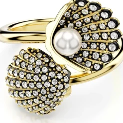 Swarovski Bijoux Bague femme Swarovski Idyllia F Shell Double - 568395 doré | Femme Bague