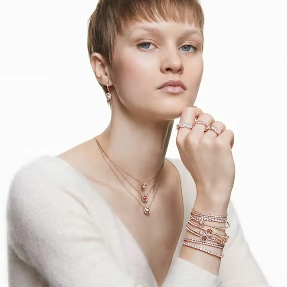 Swarovski Bijoux Bague Femme Swarovski - 5366571 Métal Doré rose | Femme Bague