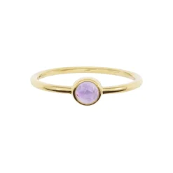Sloya Bague Gemia En Pierre Améthyste Plaqué Or | Femme Bague