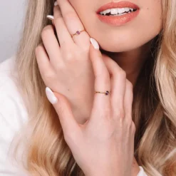 Sloya Bague Gemia En Pierre Améthyste Plaqué Or | Femme Bague