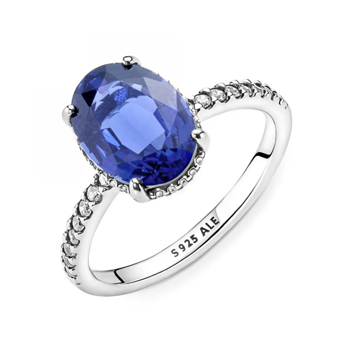 Pandora Bague Halo avec Pierre ovale bleue Timeless | Femme Bague