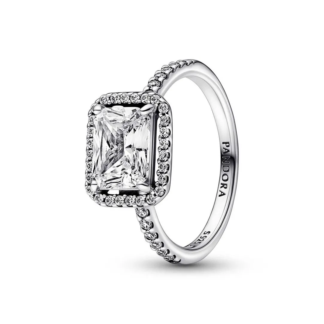 Pandora Bague Halo Rectangulaire Scintillant - Timeless | Femme Bague