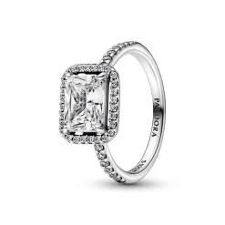 Pandora Bague Halo Rectangulaire Scintillant - Timeless | Femme Bague