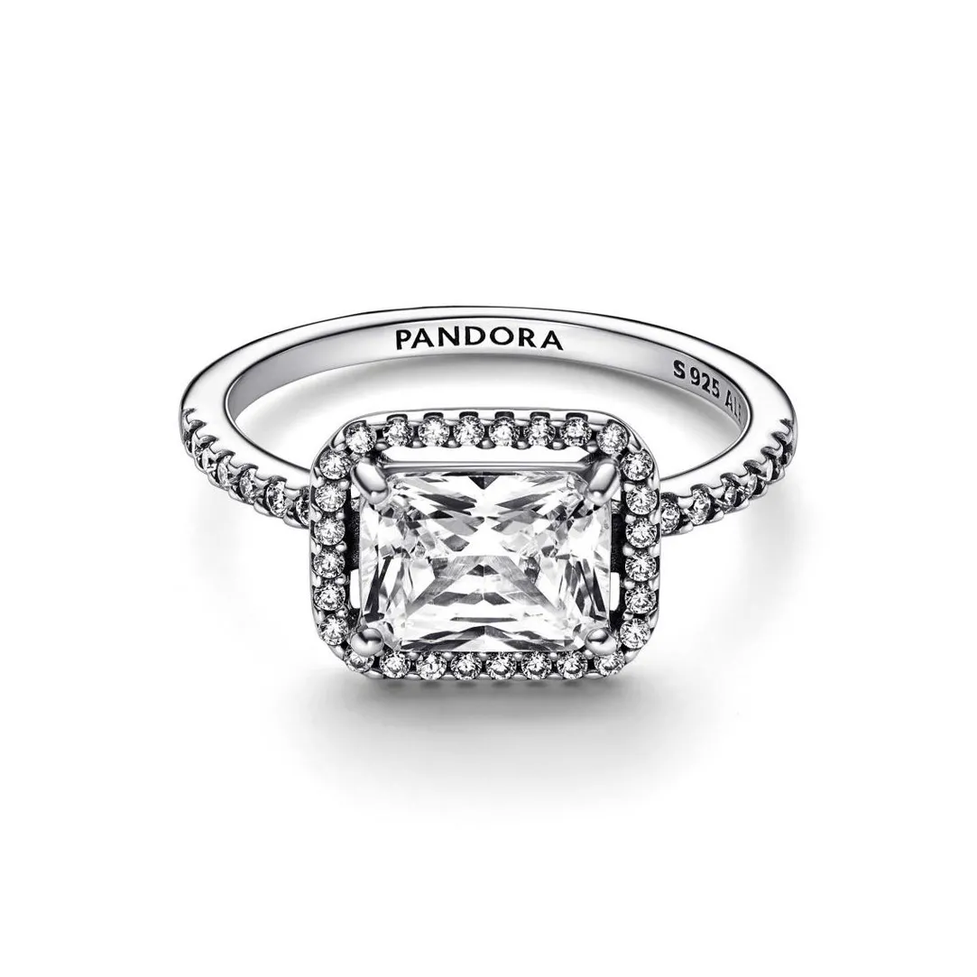 Pandora Bague Halo Rectangulaire Scintillant - Timeless | Femme Bague