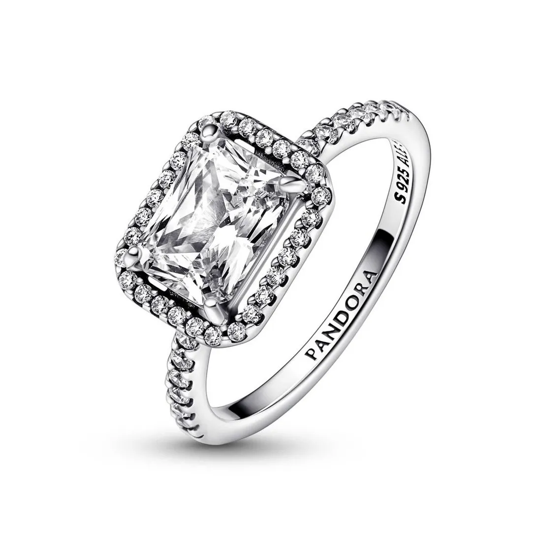 Pandora Bague Halo Rectangulaire Scintillant - Timeless | Femme Bague