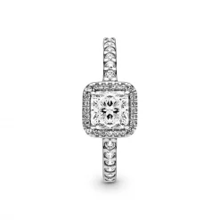 Pandora Bague Halo Scintillant Carré Timeless | Femme Bague
