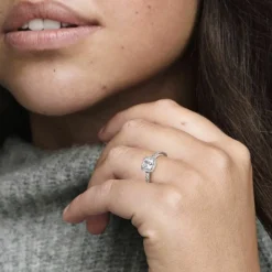 Pandora Bague Halo Scintillant Carré Timeless | Femme Bague