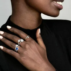 Pandora Bague Halo Scintillant Carré Timeless | Femme Bague