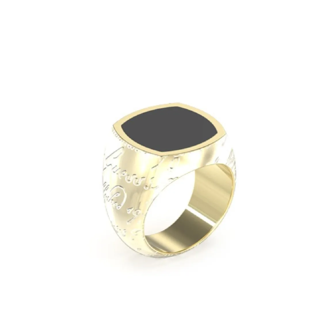 Guess Bijoux Bague homme Inscription - JUMR04402JWYG Acier Doré | Homme Bague