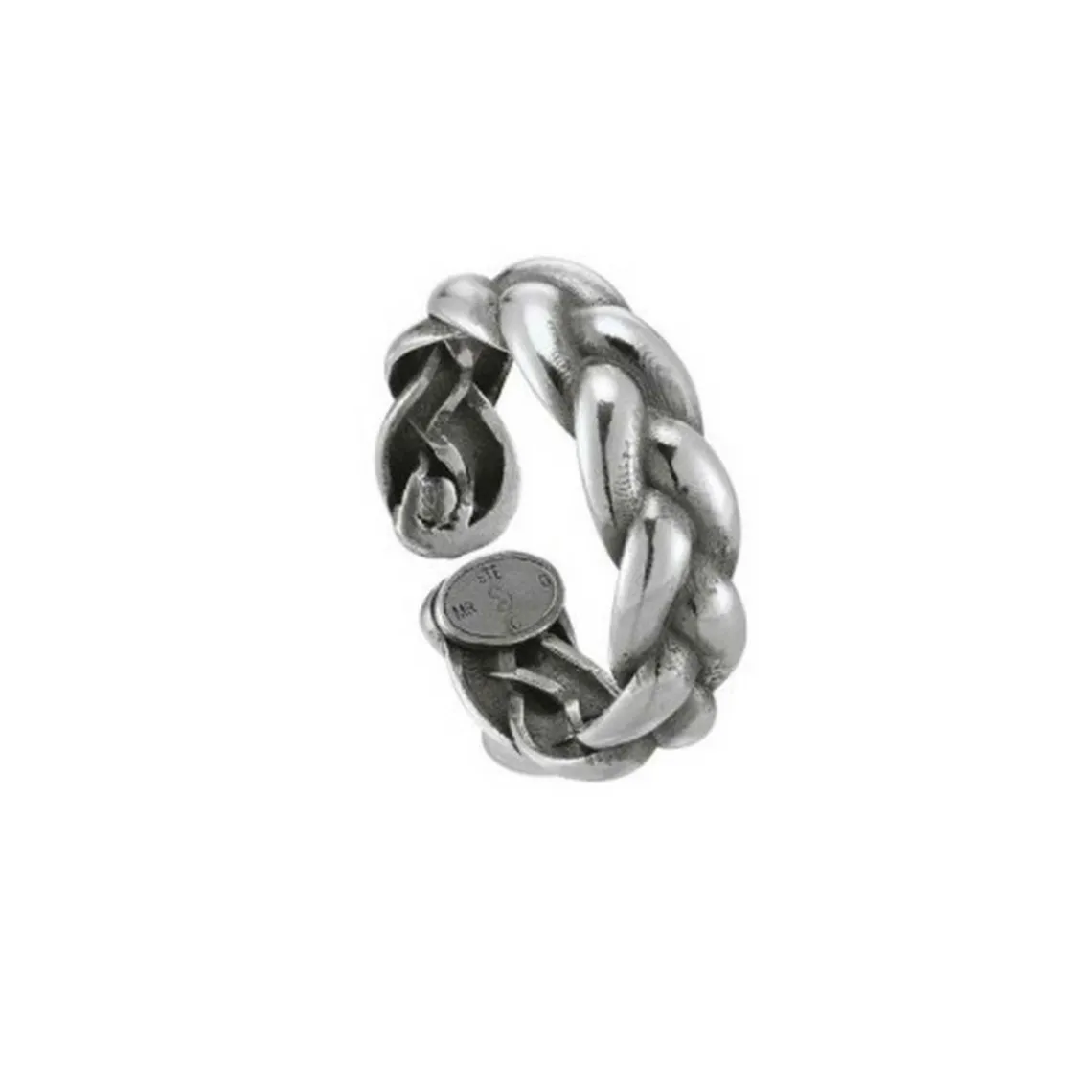 Jourdan Bague homme AJH150007R - BELCASTEL - ajustable - maille tressée - Argent Argent | Homme Bague