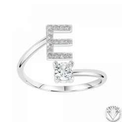 Athème Bague initiale E Femme B2804-E - Métal Argent | Femme Bague